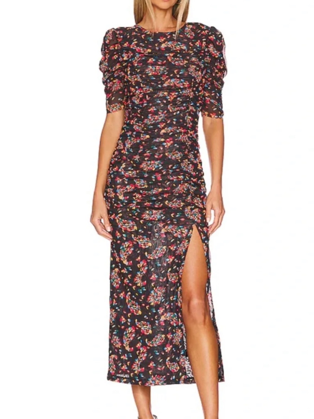 Free People Briella Ruched Midi Dress Size XL